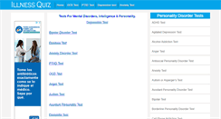 Desktop Screenshot of illnessquiz.com