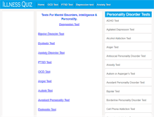 Tablet Screenshot of illnessquiz.com